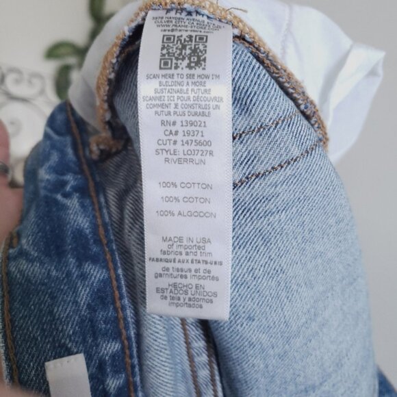 Frame Denim Size 29 Le Original High Rise Straight Distressed Light Blue Jeans - Picture 9 of 9